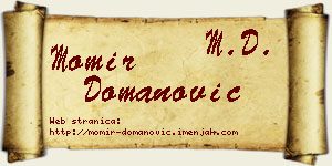 Momir Domanović vizit kartica